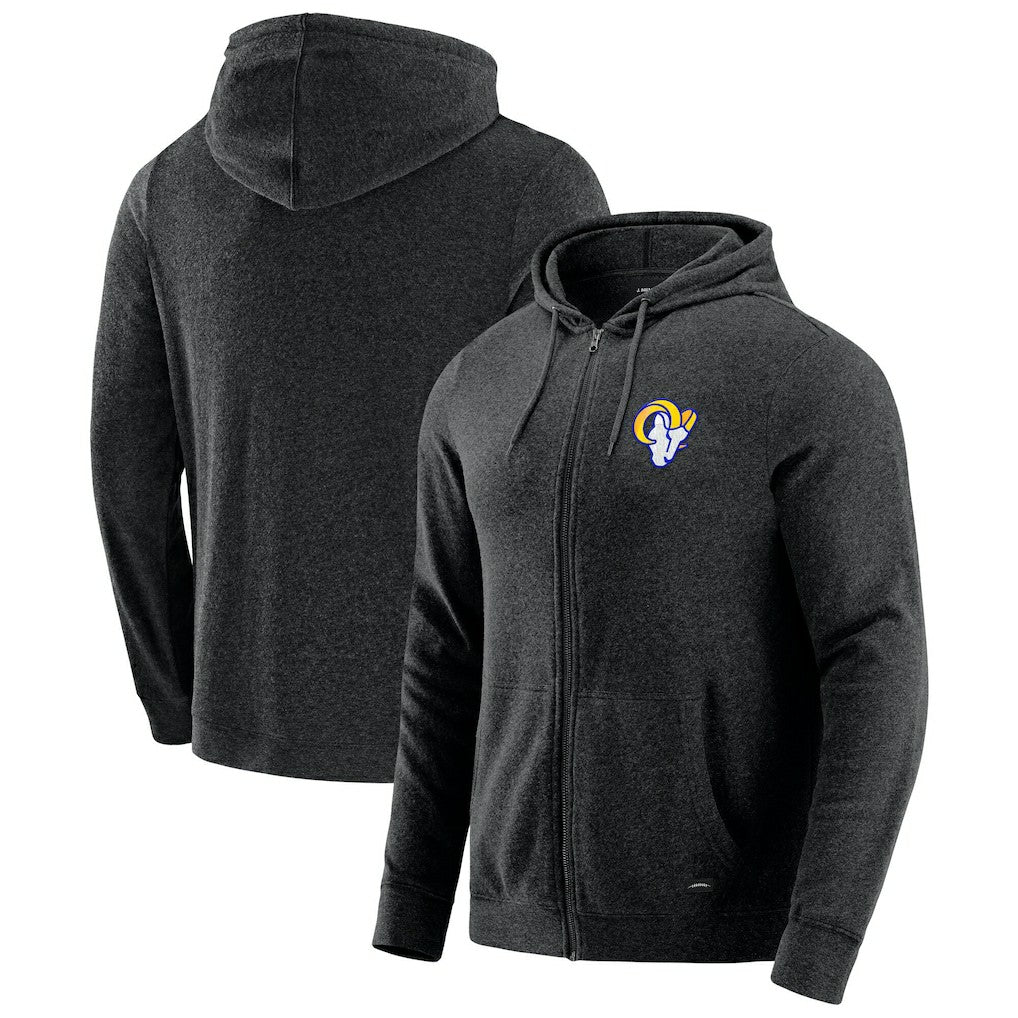 J. Palmer Players Lounge Tri-Blend Full-Zip Hoodie - Los Angeles Rams Hoodies