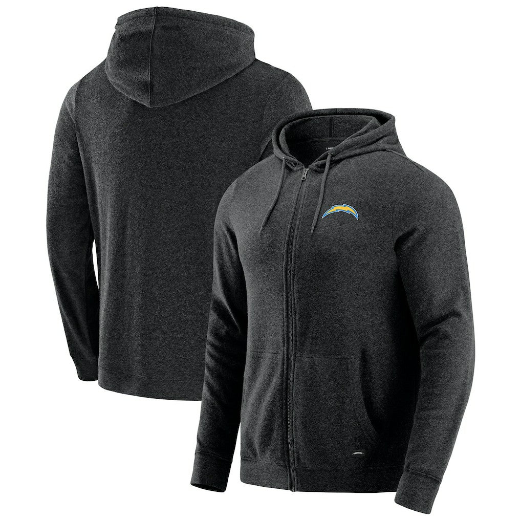 J. Palmer Players Lounge Tri-Blend Full-Zip Hoodie - Los Angeles Chargers Hoodies