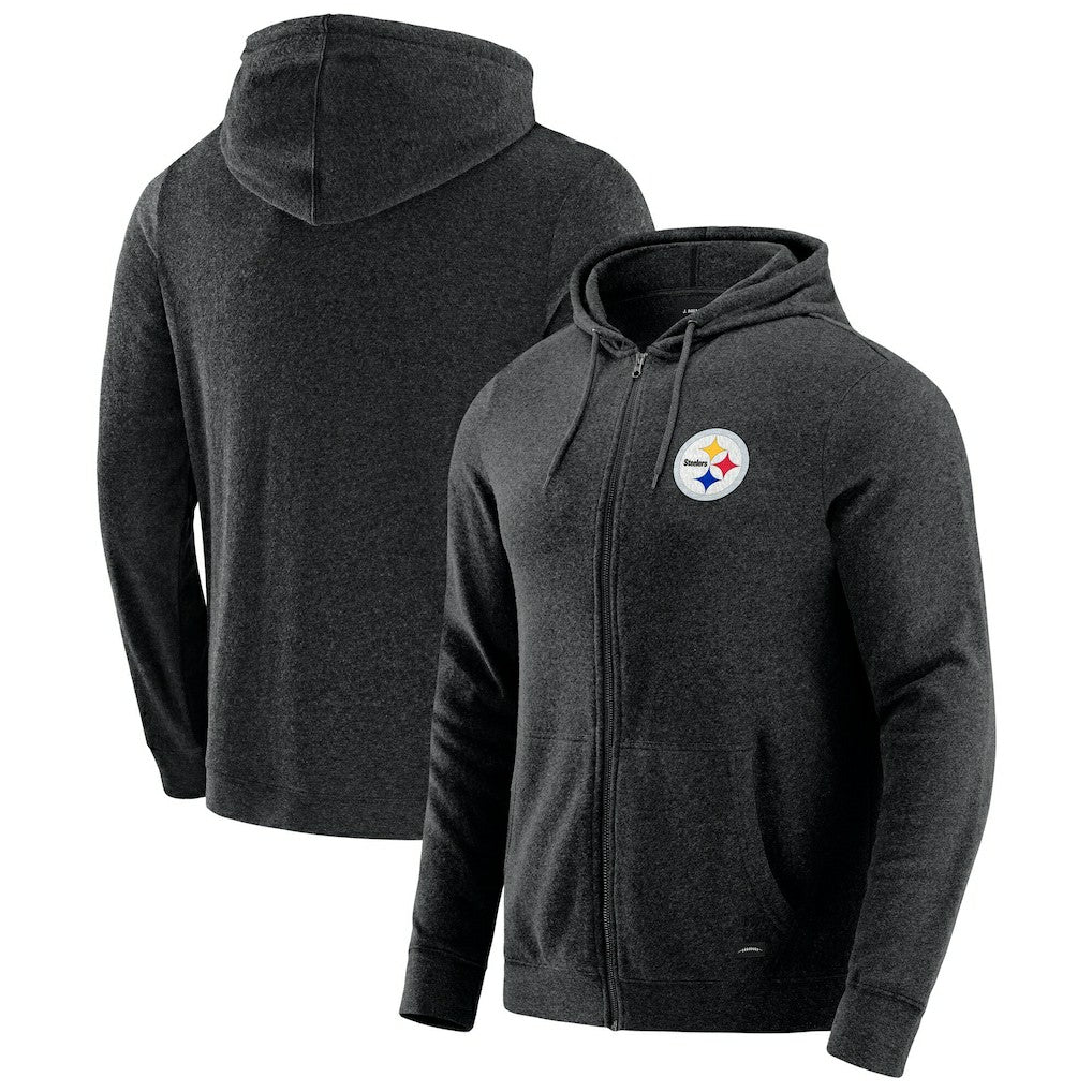 J. Palmer Players Lounge Tri-Blend Full-Zip Hoodie - Pittsburgh Steelers Hoodies