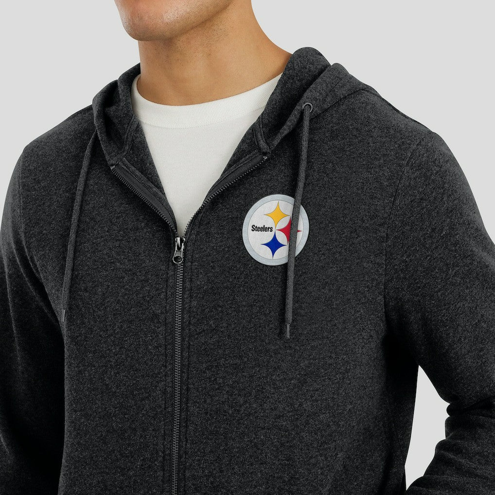 J. Palmer Players Lounge Tri-Blend Full-Zip Hoodie - Pittsburgh Steelers Hoodies