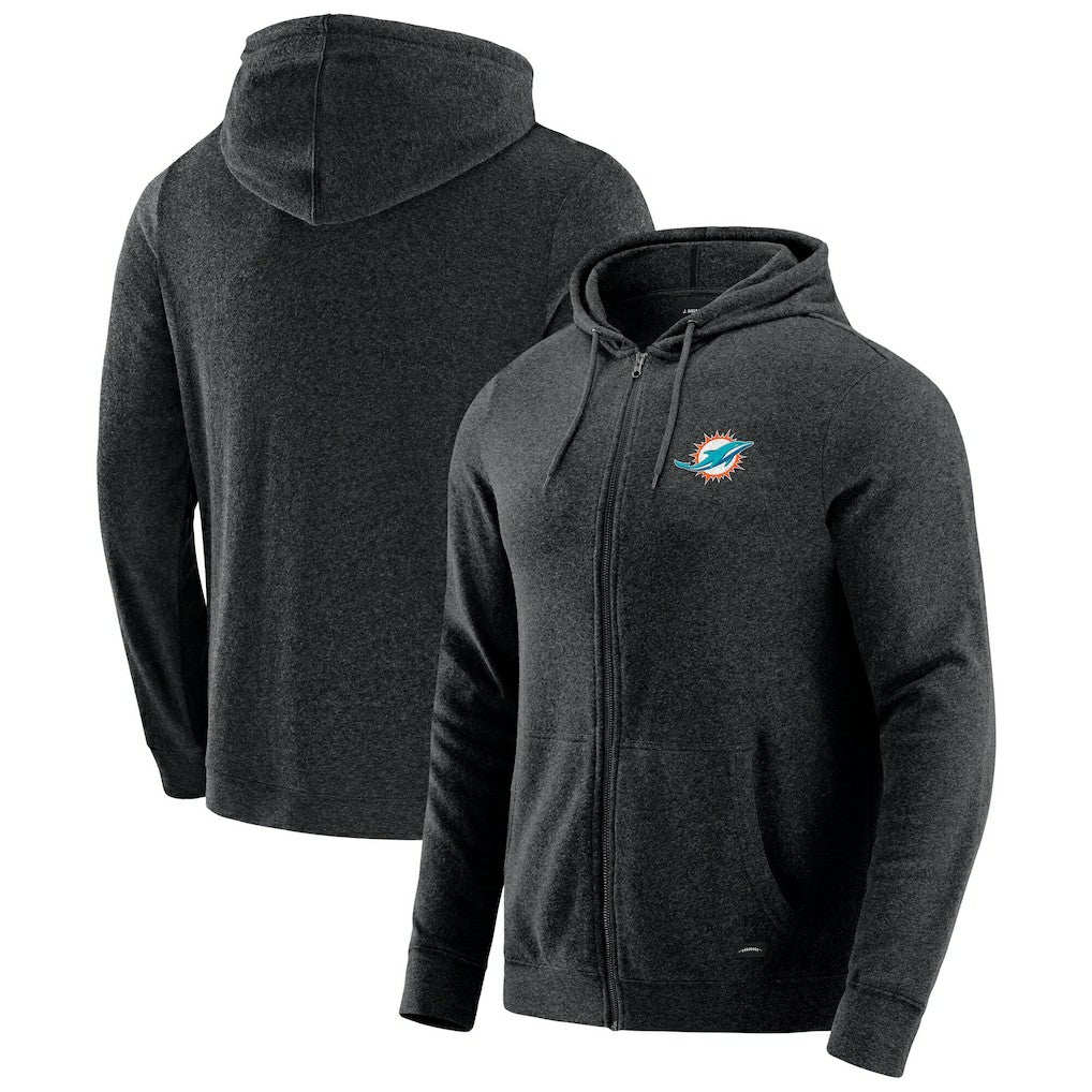 J. Palmer Players Lounge Tri-Blend Full-Zip Hoodie - Miami Dolphins Hoodies