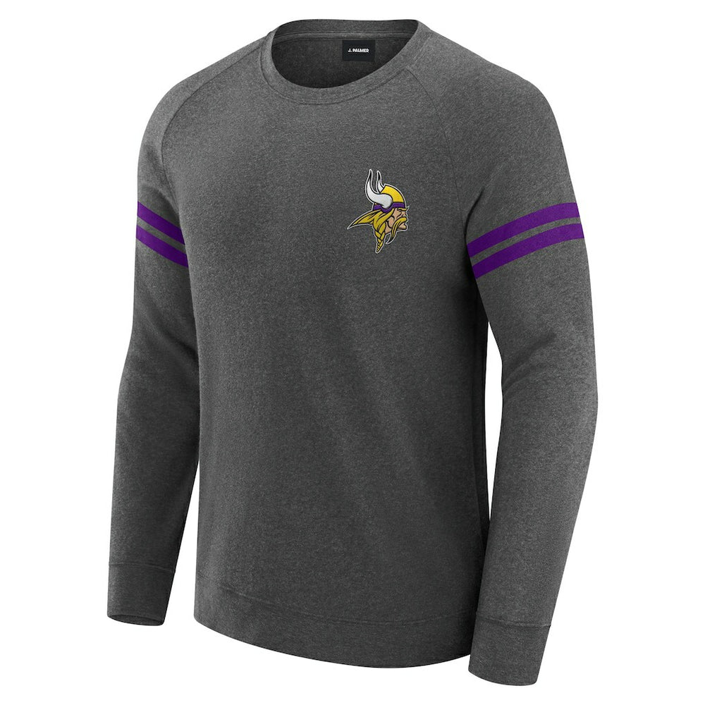 J. Palmer Players Lounge Raglan Tri-Blend Sweatshirt - Minnesota Vikings Sweatshirts