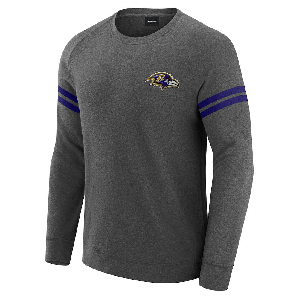 J. Palmer Players Lounge Raglan Tri-Blend Sweatshirt - Baltimore Ravens Sweatshirts