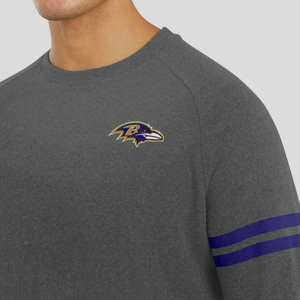 J. Palmer Players Lounge Raglan Tri-Blend Sweatshirt - Baltimore Ravens Sweatshirts