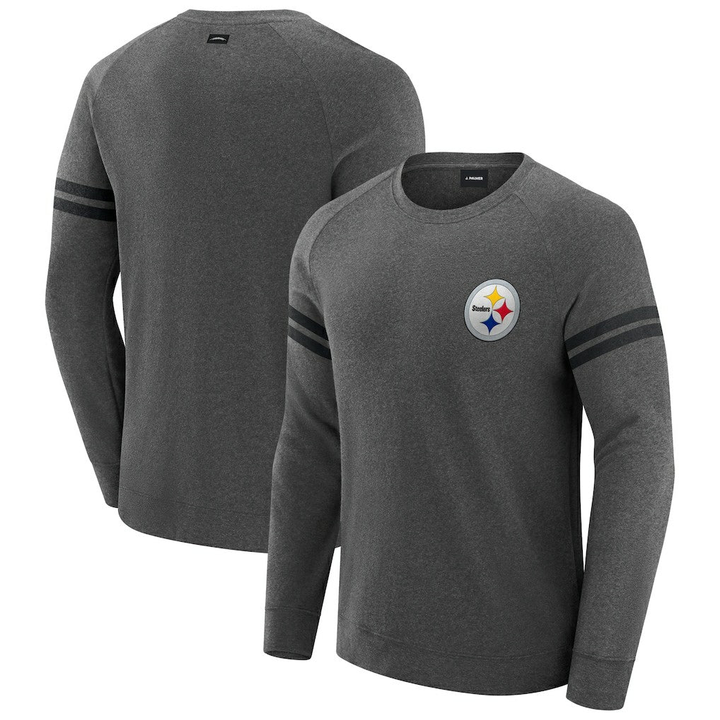 J. Palmer Players Lounge Raglan Tri-Blend Sweatshirt - Pittsburgh Steelers Sweatshirts