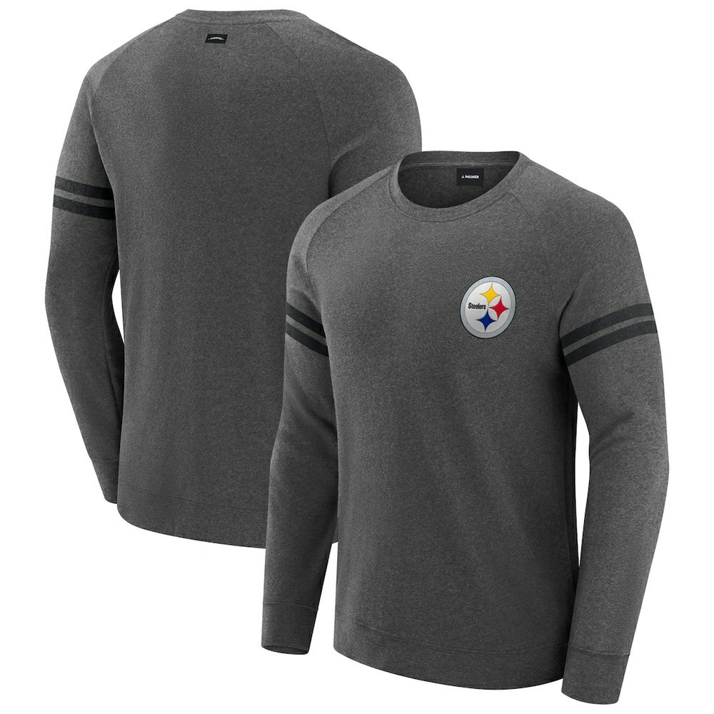 J. Palmer Players Lounge Raglan Tri-Blend Sweatshirt - Pittsburgh Steelers Sweatshirts