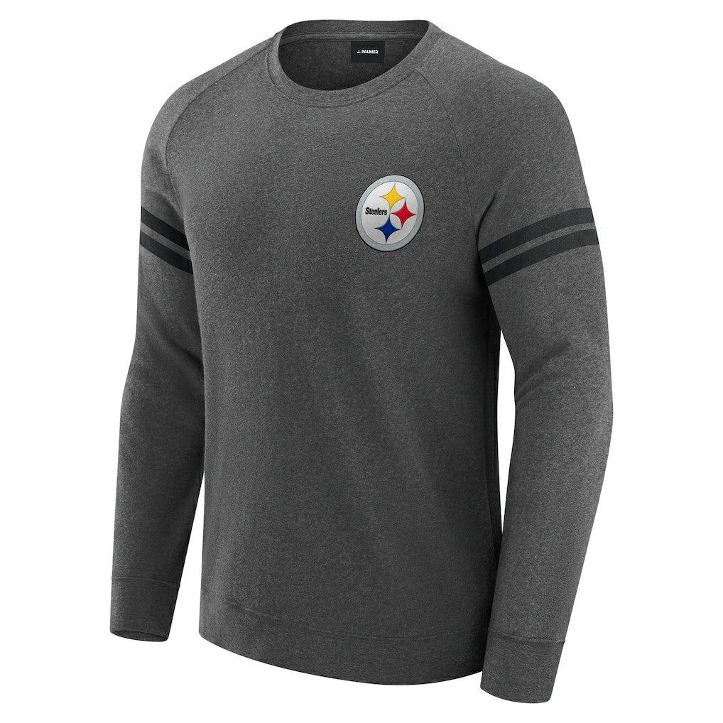 J. Palmer Players Lounge Raglan Tri-Blend Sweatshirt - Pittsburgh Steelers Sweatshirts