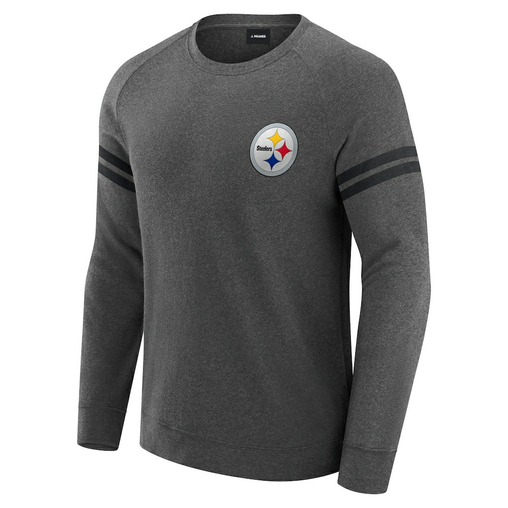 J. Palmer Players Lounge Raglan Tri-Blend Sweatshirt - Pittsburgh Steelers Sweatshirts