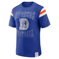 Darius Rucker Collection Distressed Throwback Shoulder Stripe T-Shirt - Denver Broncos T-shirts