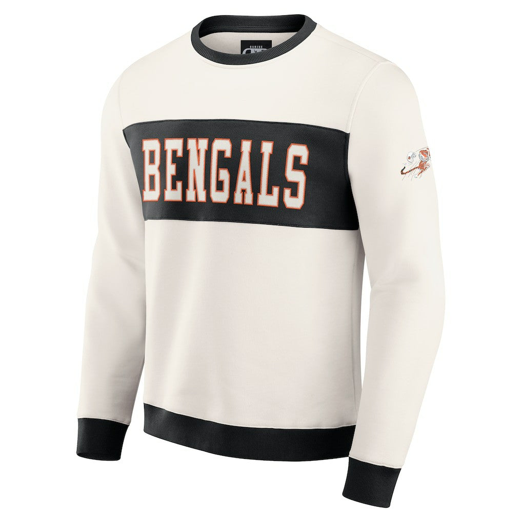 Darius Rucker Collection Colorblock Pullover Sweatshirt - Cincinnati Bengals Pullover