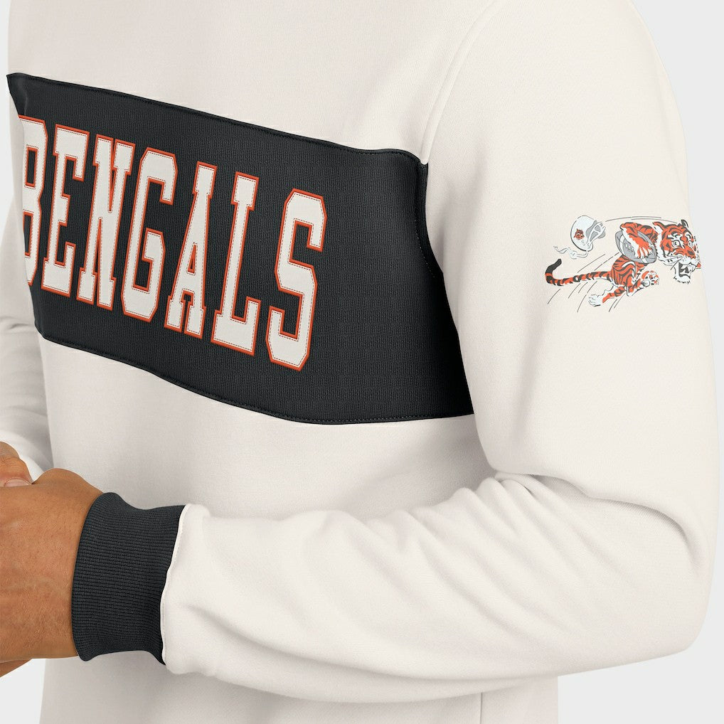 Darius Rucker Collection Colorblock Pullover Sweatshirt - Cincinnati Bengals Pullover