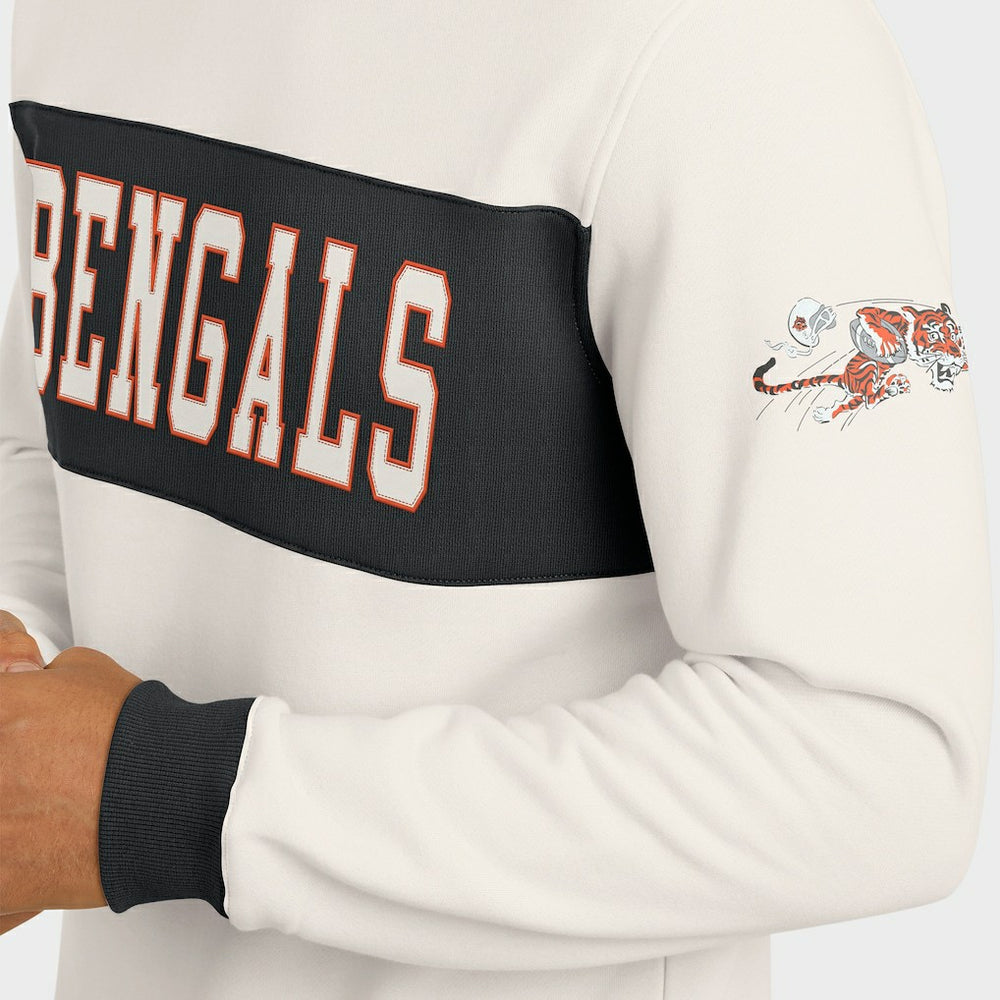 Darius Rucker Collection Colorblock Pullover Sweatshirt - Cincinnati Bengals Pullover
