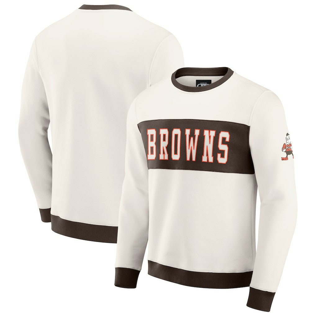 Darius Rucker Collection Colorblock Pullover Sweatshirt - Cleveland Browns Pullover