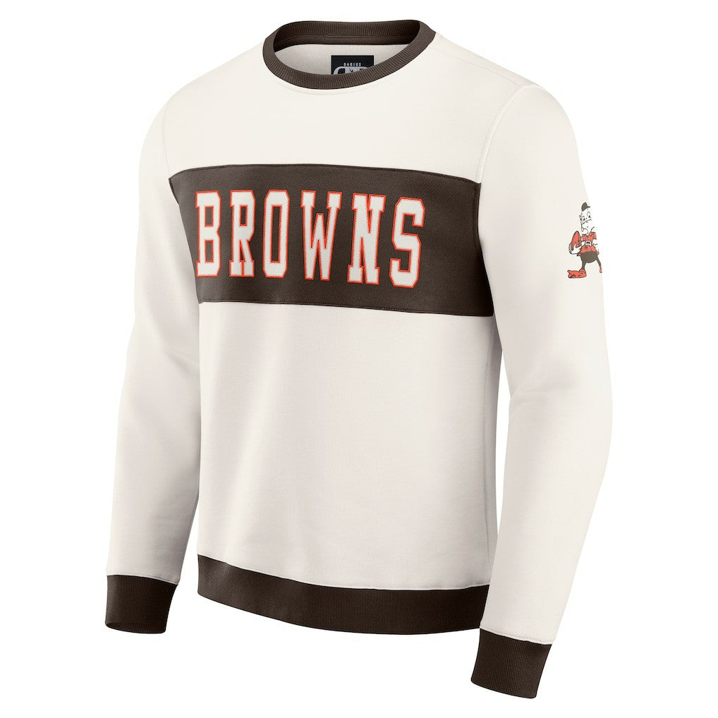Darius Rucker Collection Colorblock Pullover Sweatshirt - Cleveland Browns Pullover