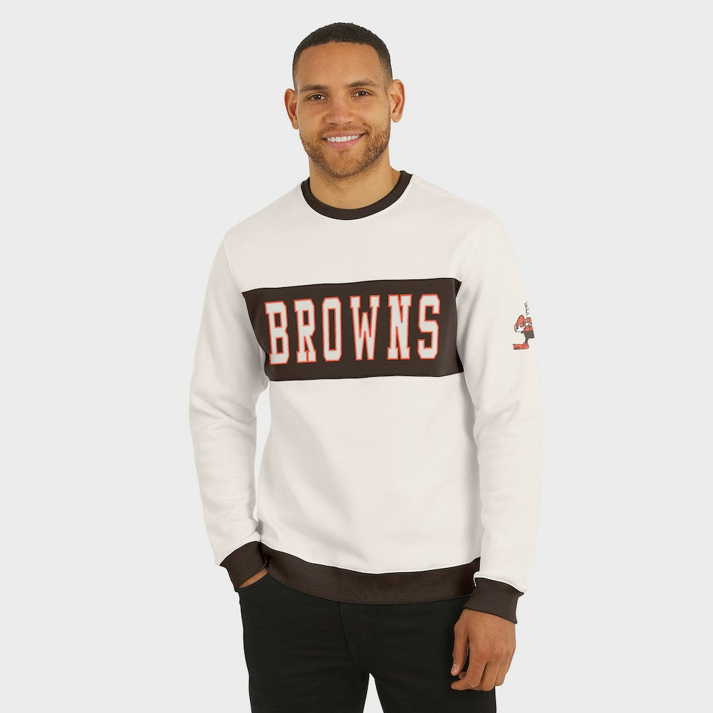 Darius Rucker Collection Colorblock Pullover Sweatshirt - Cleveland Browns Pullover