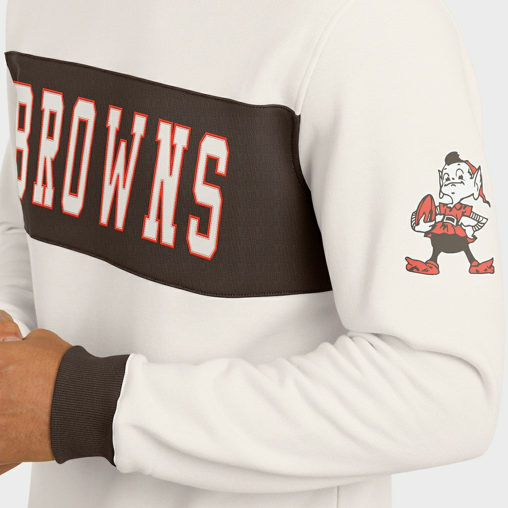 Darius Rucker Collection Colorblock Pullover Sweatshirt - Cleveland Browns Pullover