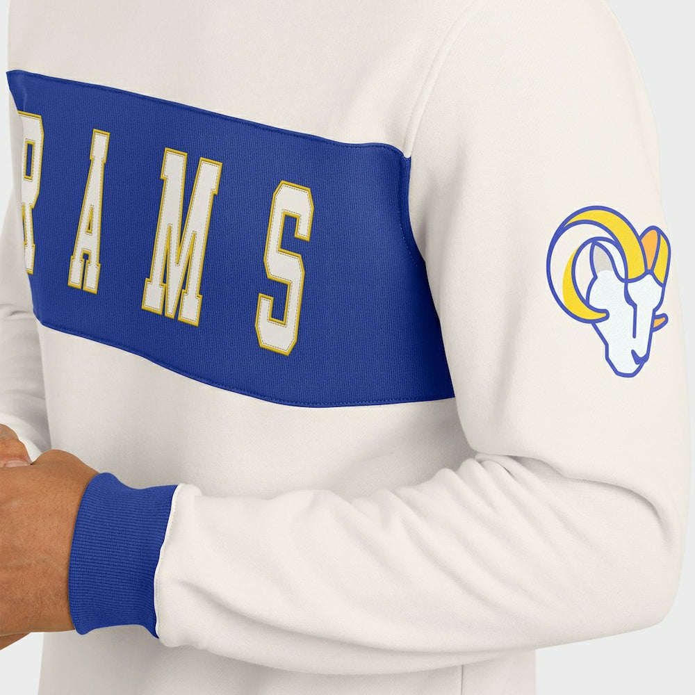 Darius Rucker Collection Colorblock Pullover Sweatshirt - Los Angeles Rams Pullover