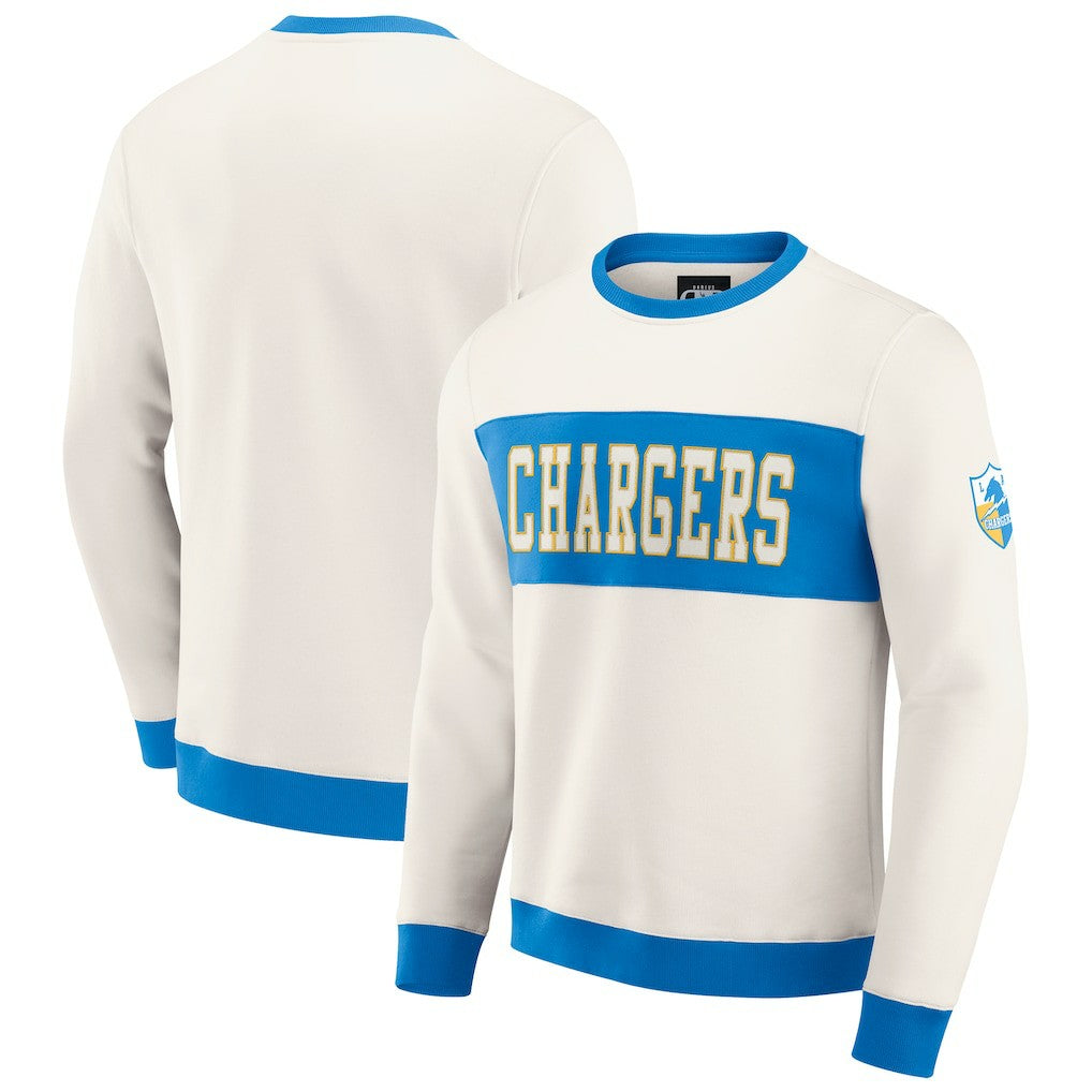 Darius Rucker Collection Colorblock Pullover Sweatshirt - Los Angeles Chargers Pullover