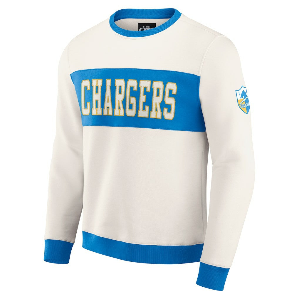 Darius Rucker Collection Colorblock Pullover Sweatshirt - Los Angeles Chargers Pullover