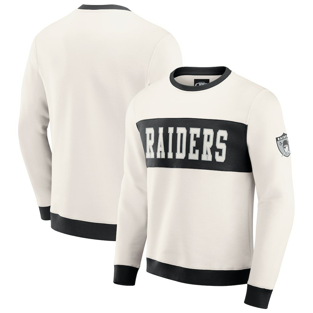 Darius Rucker Collection Colorblock Pullover Sweatshirt - Las Vegas Raiders Pullover