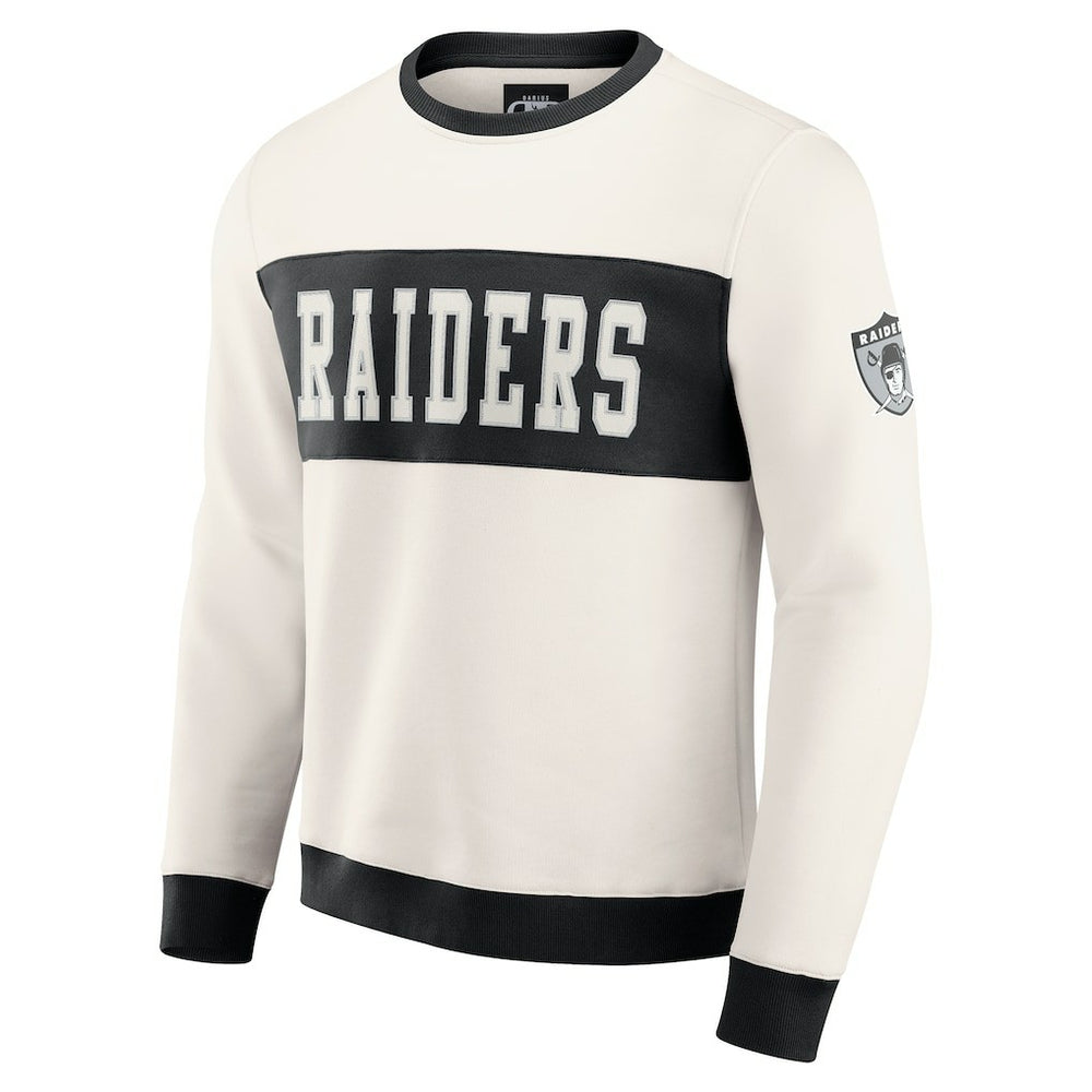 Darius Rucker Collection Colorblock Pullover Sweatshirt - Las Vegas Raiders Pullover