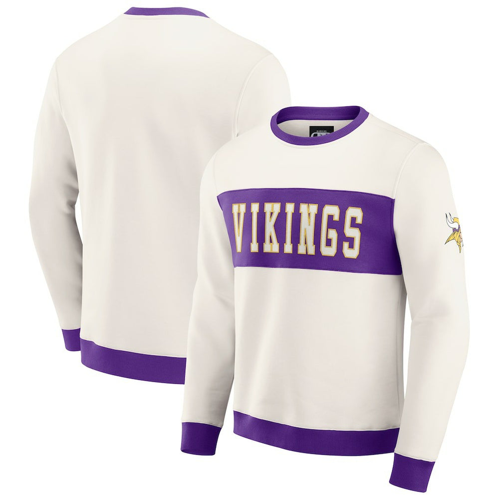 Darius Rucker Collection Colorblock Pullover Sweatshirt - Minnesota Vikings Pullover