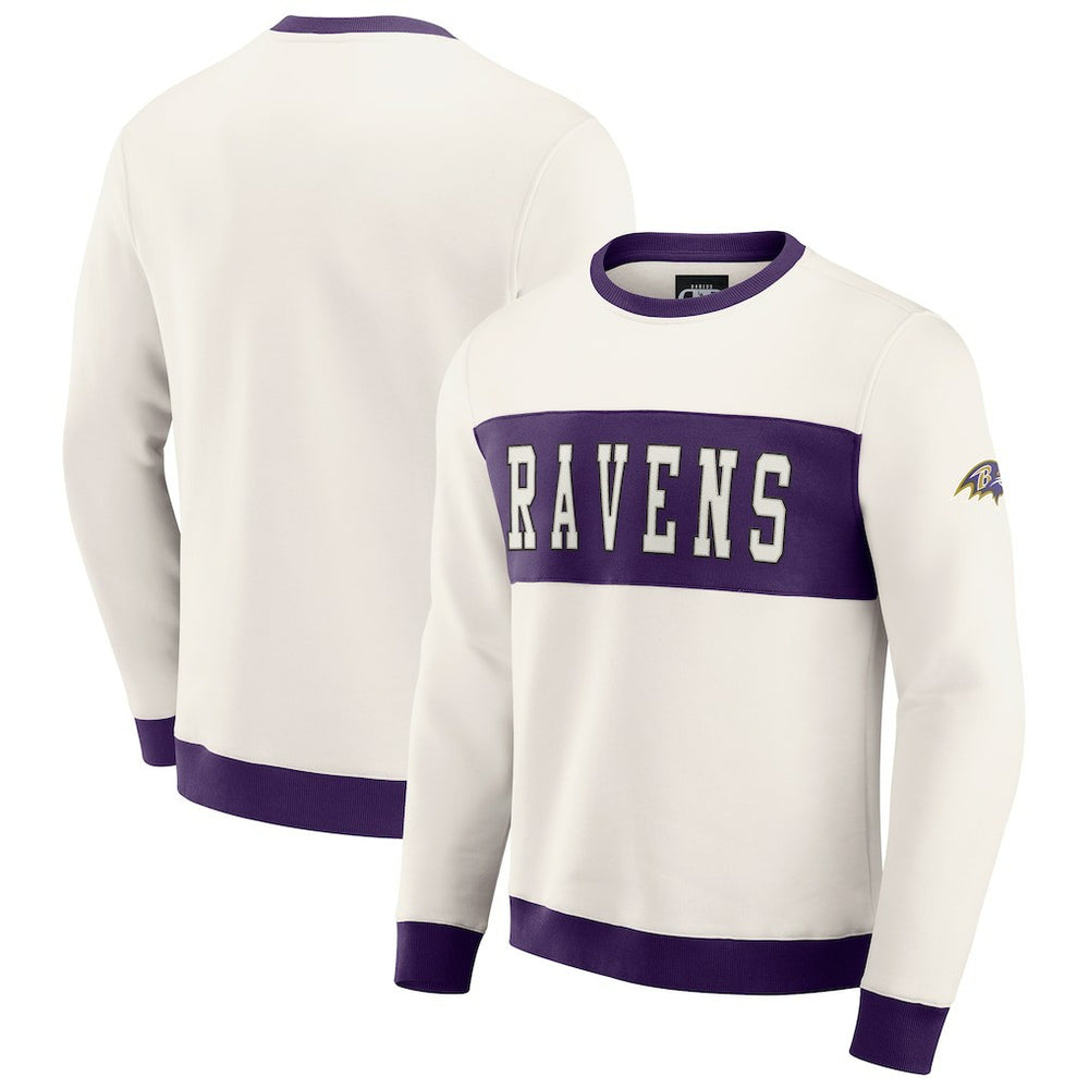 Darius Rucker Collection Colorblock Pullover Sweatshirt - Baltimore Ravens Pullover