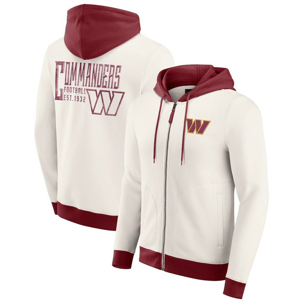 Darius Rucker Collection Distressed Graphics Full-Zip Hoodie - Washington Commanders Hoodies