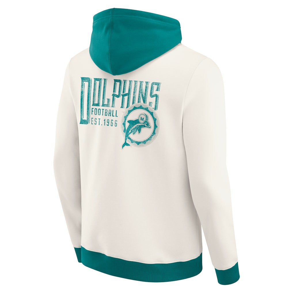 Darius Rucker Collection Distressed Graphics Full-Zip Hoodie - Miami Dolphins Hoodies