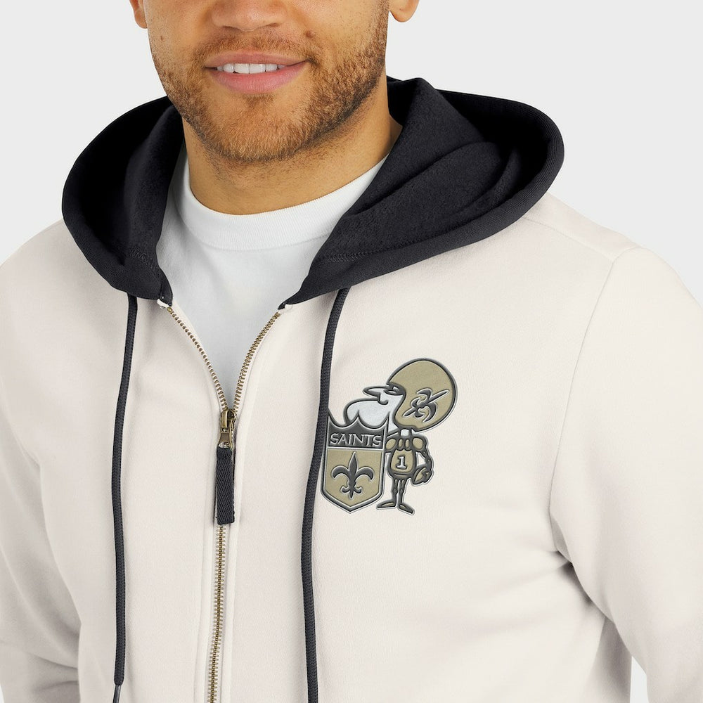 Darius Rucker Collection Distressed Graphics Full-Zip Hoodie - New Orleans Saints Hoodies