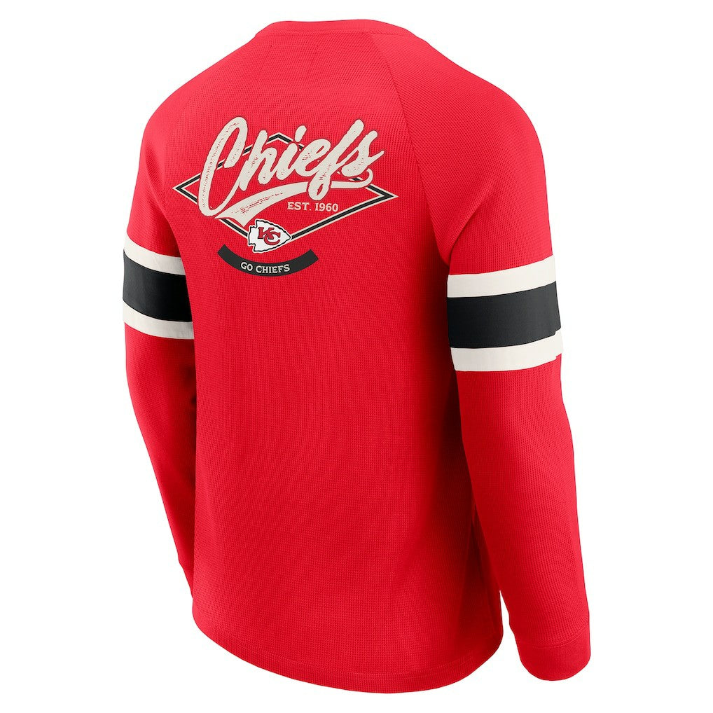 Darius Rucker Collection Waffle-Knit Raglan Long Sleeve Henley T-Shirt - Kansas City Chiefs T-shirts