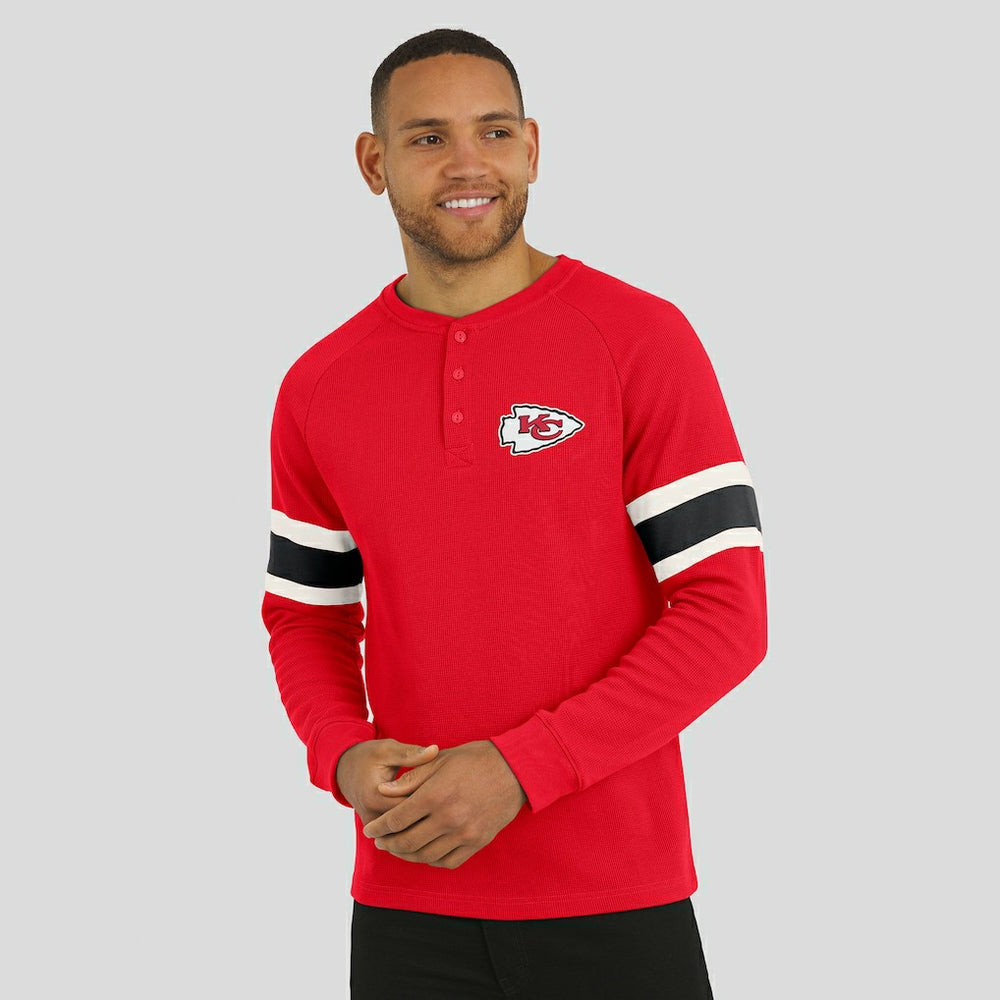 Darius Rucker Collection Waffle-Knit Raglan Long Sleeve Henley T-Shirt - Kansas City Chiefs T-shirts
