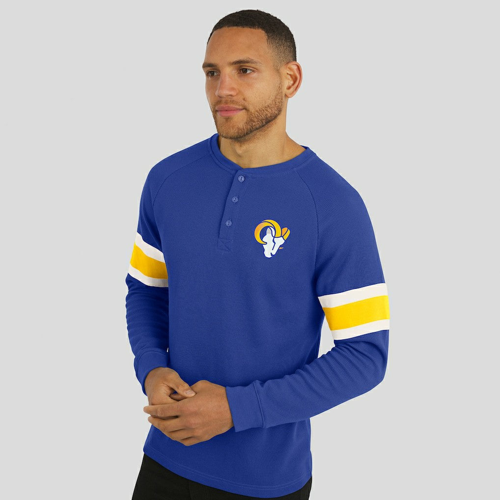 Darius Rucker Collection Waffle-Knit Raglan Long Sleeve Henley T-Shirt - Los Angeles Rams T-shirts