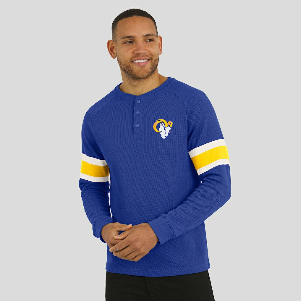 Darius Rucker Collection Waffle-Knit Raglan Long Sleeve Henley T-Shirt - Los Angeles Rams T-shirts