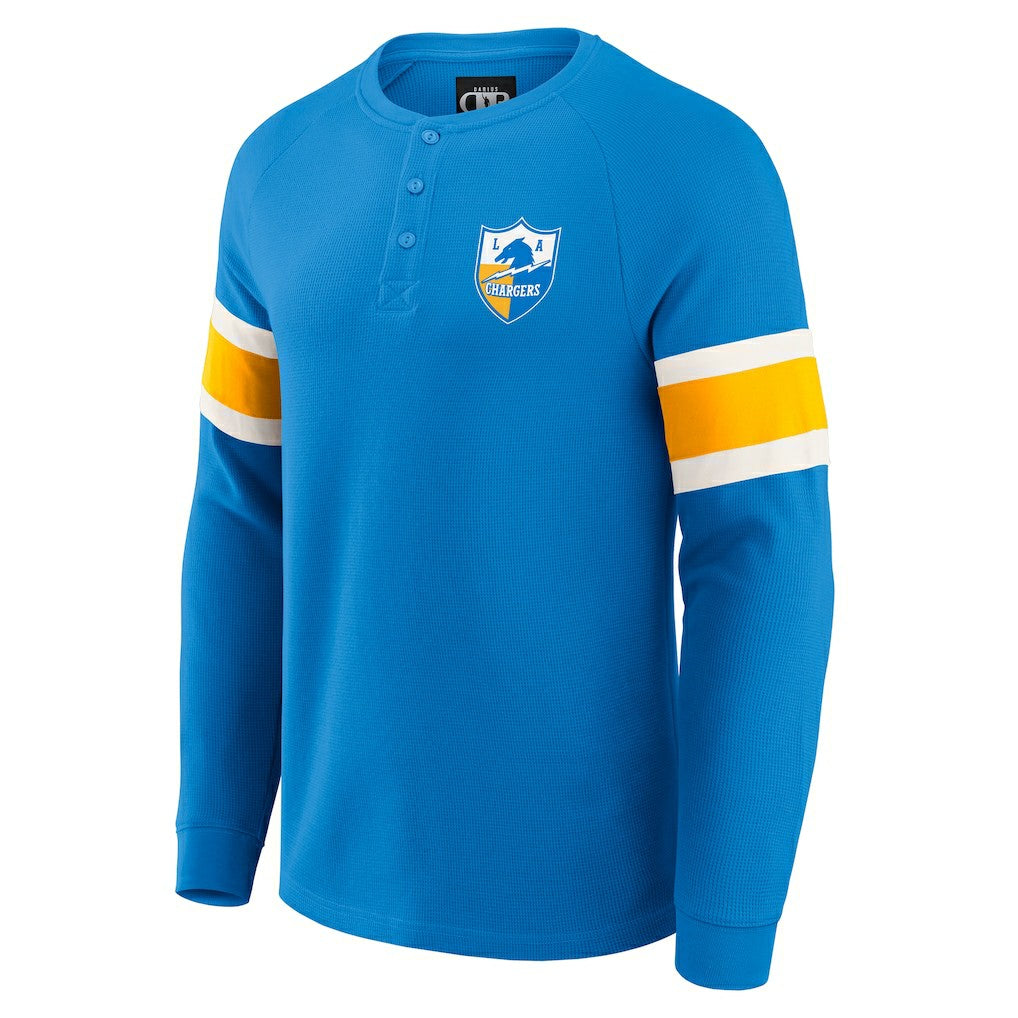 Darius Rucker Collection Waffle-Knit Raglan Long Sleeve Henley T-Shirt - Los Angeles Chargers T-shirts