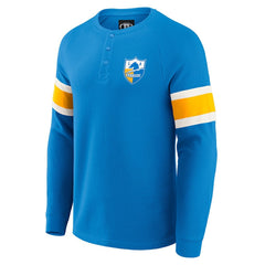Darius Rucker Collection Waffle-Knit Raglan Long Sleeve Henley T-Shirt - Los Angeles Chargers T-shirts