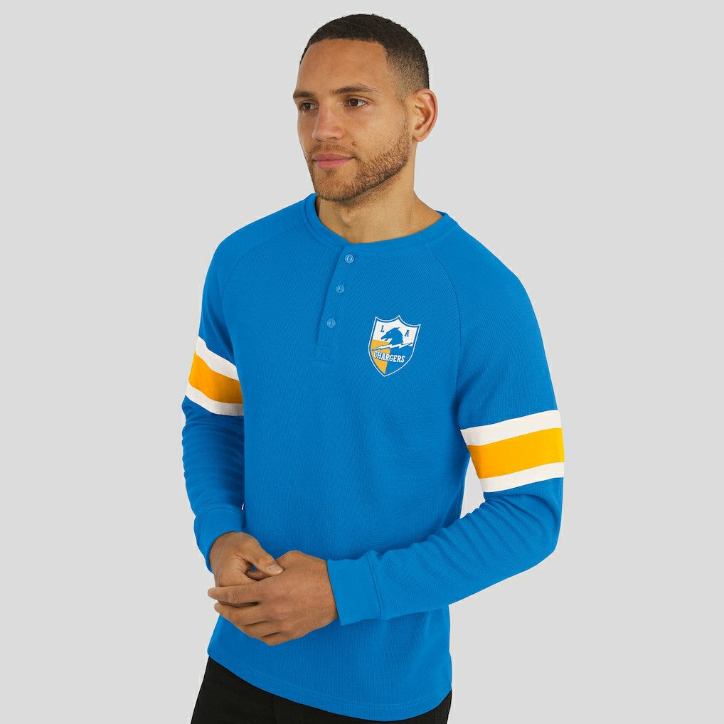 Darius Rucker Collection Waffle-Knit Raglan Long Sleeve Henley T-Shirt - Los Angeles Chargers T-shirts