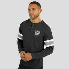Darius Rucker Collection Waffle-Knit Raglan Long Sleeve Henley T-Shirt - Las Vegas Raiders T-shirts
