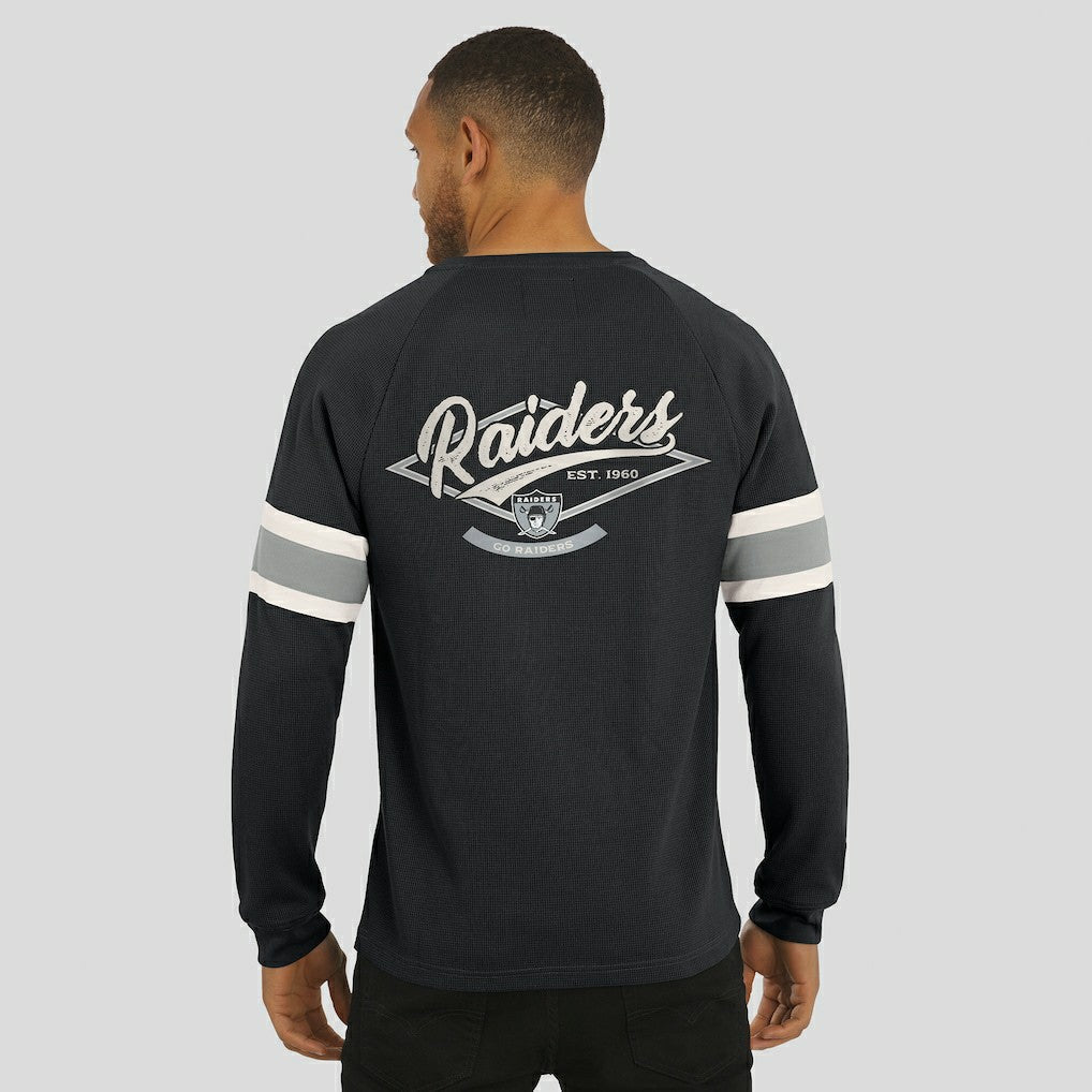 Darius Rucker Collection Waffle-Knit Raglan Long Sleeve Henley T-Shirt - Las Vegas Raiders T-shirts