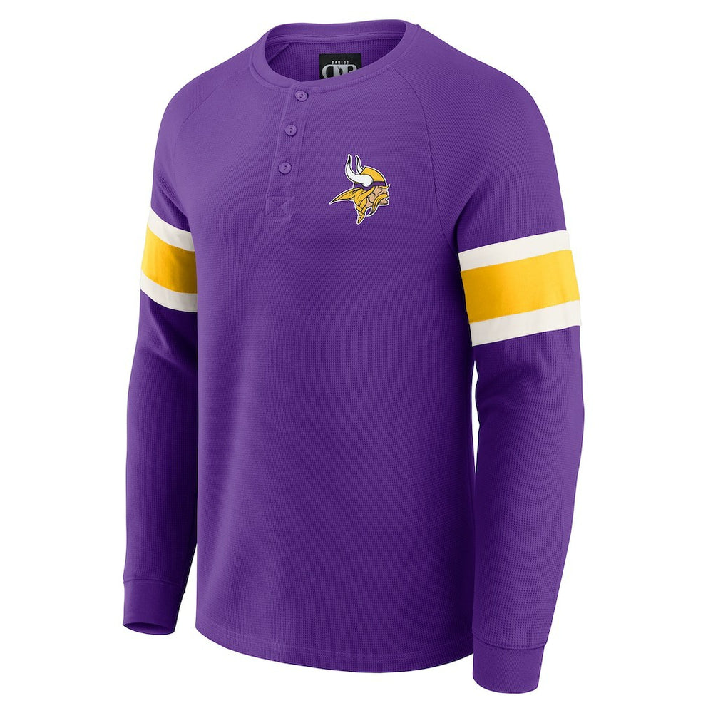 Darius Rucker Collection Waffle-Knit Raglan Long Sleeve Henley T-Shirt - Minnesota Vikings T-shirts