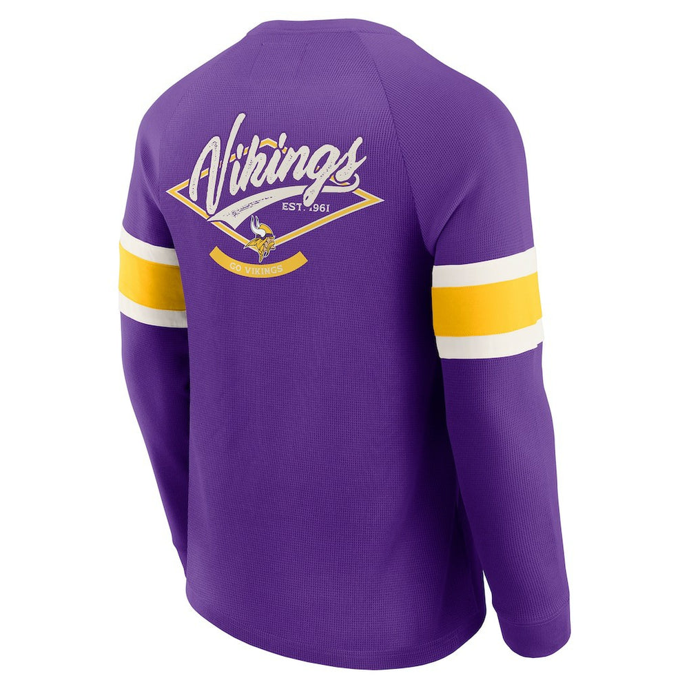 Darius Rucker Collection Waffle-Knit Raglan Long Sleeve Henley T-Shirt - Minnesota Vikings T-shirts