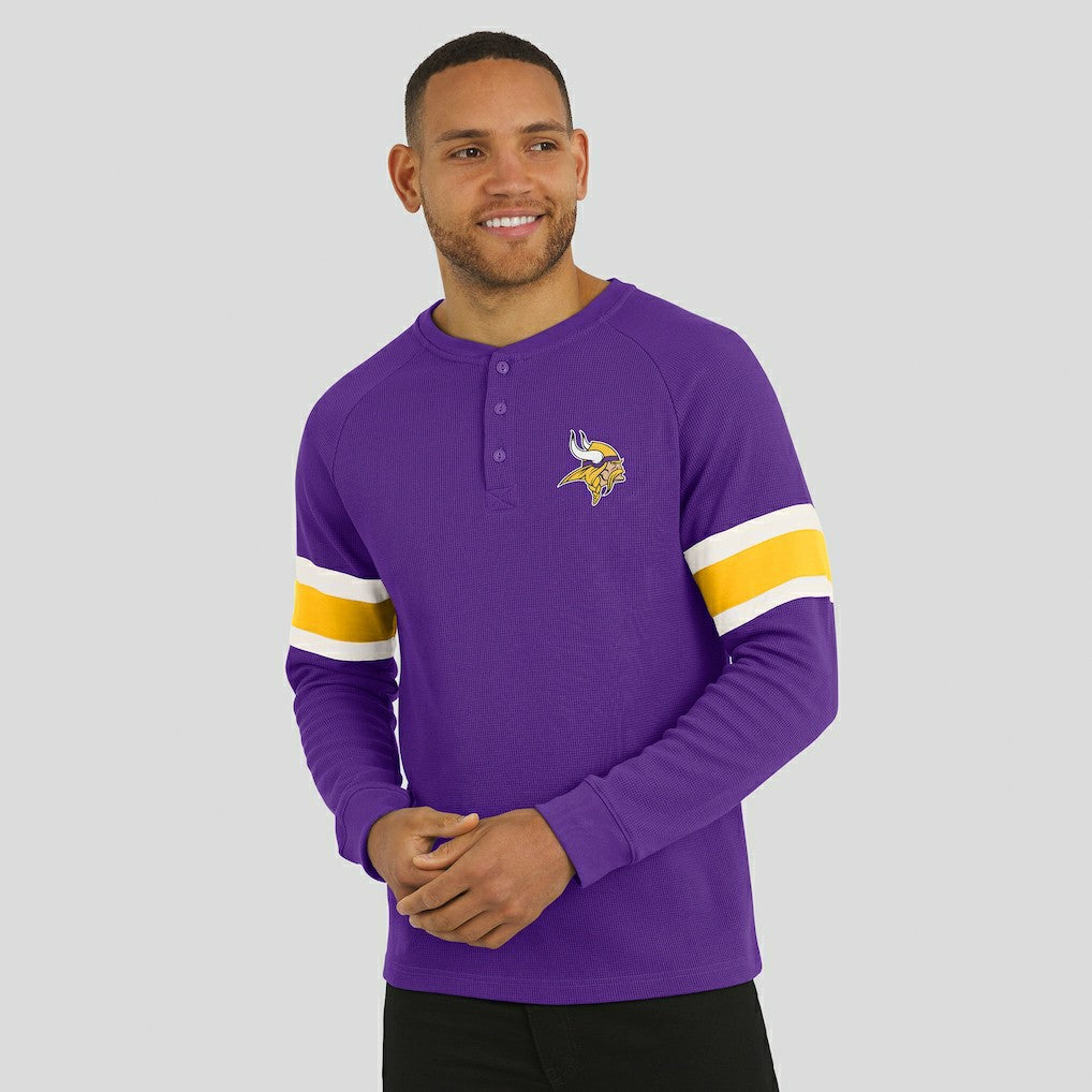 Darius Rucker Collection Waffle-Knit Raglan Long Sleeve Henley T-Shirt - Minnesota Vikings T-shirts