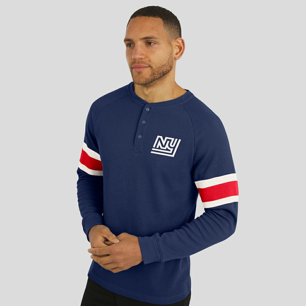 Darius Rucker Collection Waffle-Knit Raglan Long Sleeve Henley T-Shirt - New York Giants T-shirts