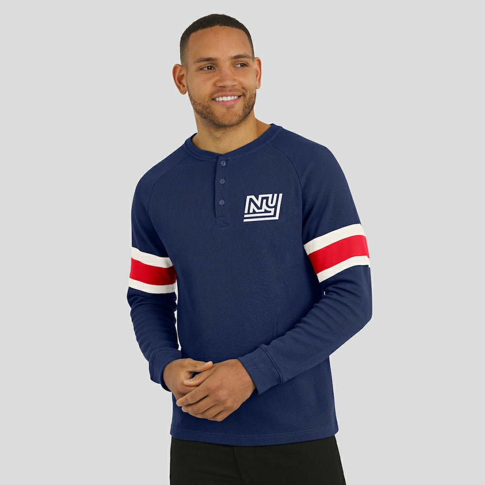 Darius Rucker Collection Waffle-Knit Raglan Long Sleeve Henley T-Shirt - New York Giants T-shirts