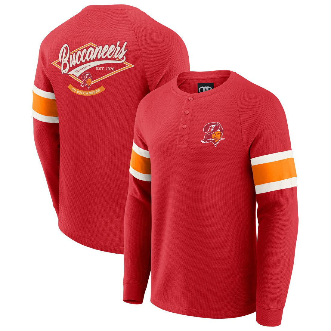 Darius Rucker Collection Waffle-Knit Raglan Long Sleeve Henley T-Shirt - Tampa Bay Buccaneers T-shirts