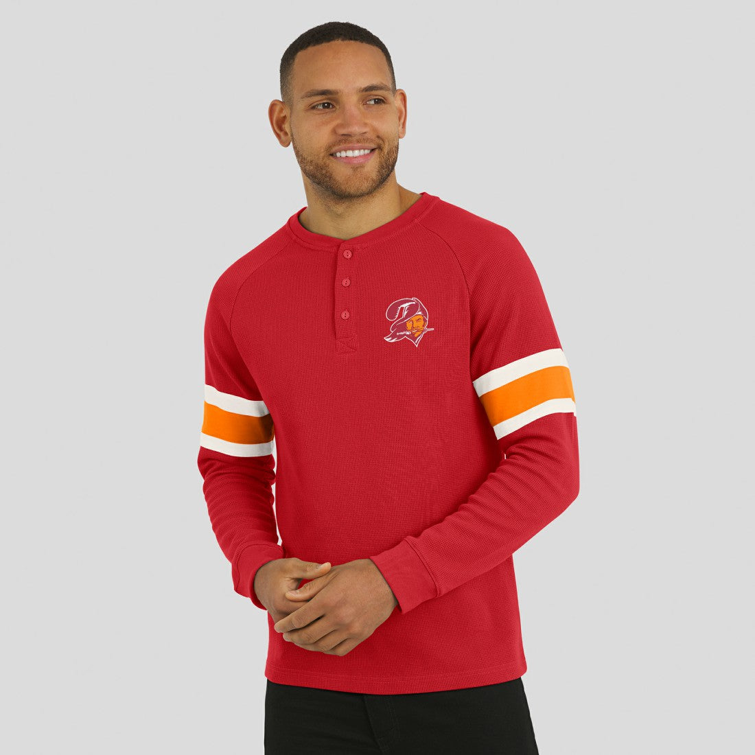 Darius Rucker Collection Waffle-Knit Raglan Long Sleeve Henley T-Shirt - Tampa Bay Buccaneers T-shirts