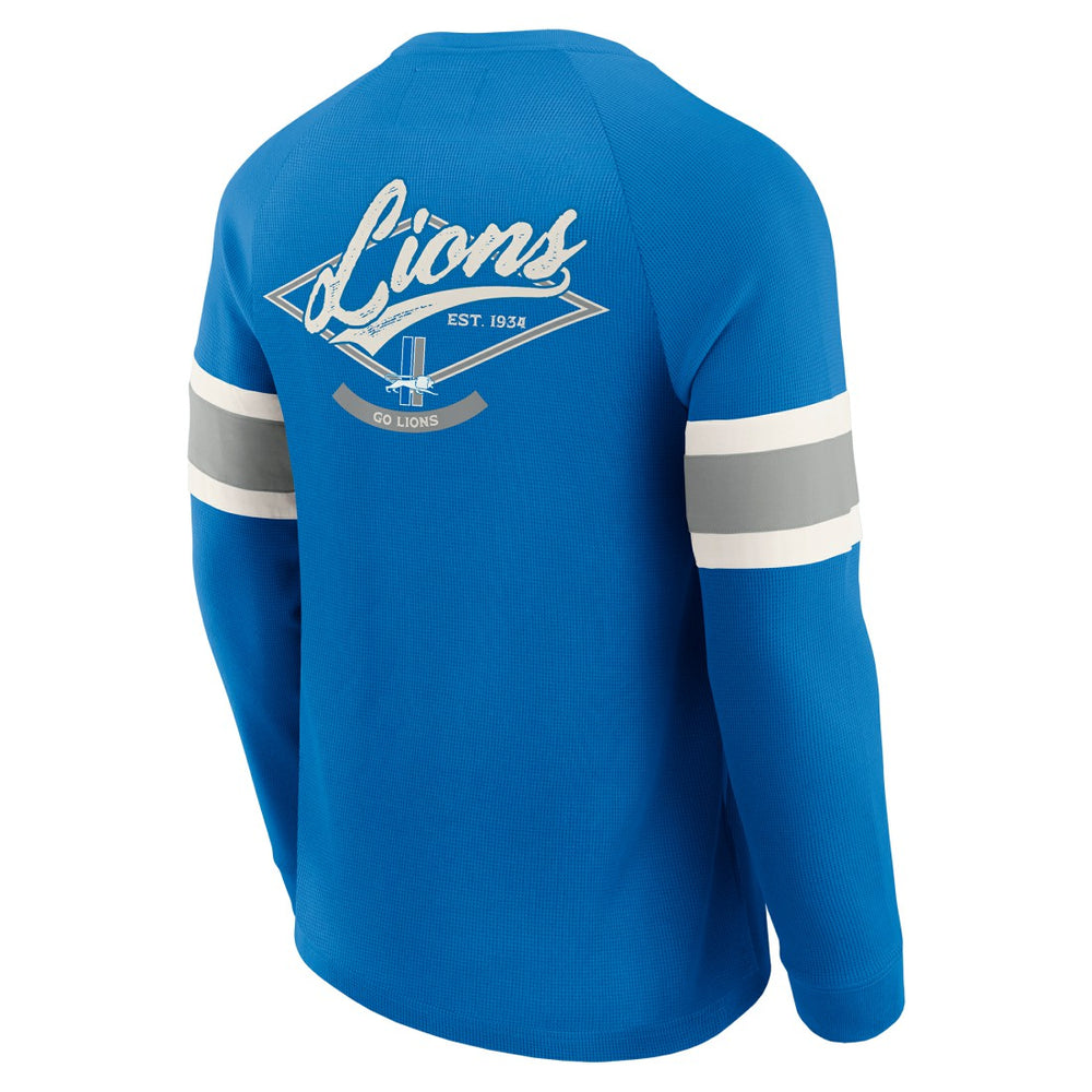 Darius Rucker Collection Waffle-Knit Raglan Long Sleeve Henley T-Shirt - Detroit Lions T-shirts