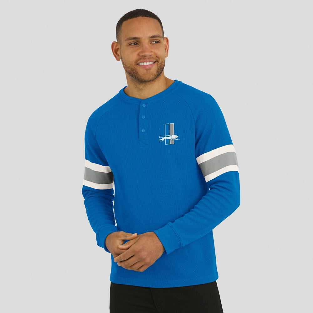 Darius Rucker Collection Waffle-Knit Raglan Long Sleeve Henley T-Shirt - Detroit Lions T-shirts