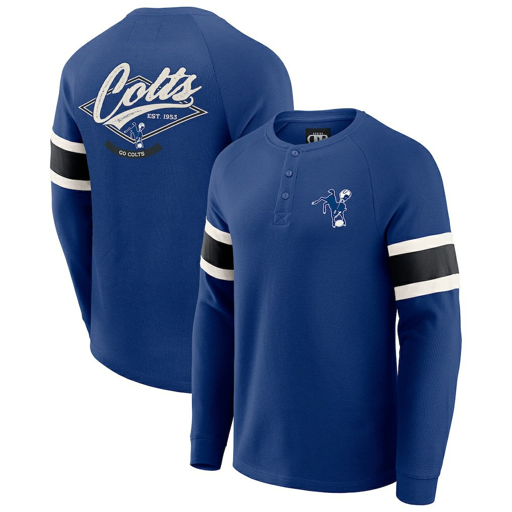 Darius Rucker Collection Waffle-Knit Raglan Long Sleeve Henley T-Shirt - Indianapolis Colts T-shirts