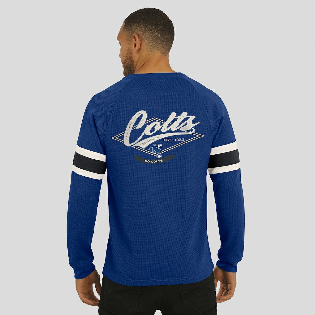 Darius Rucker Collection Waffle-Knit Raglan Long Sleeve Henley T-Shirt - Indianapolis Colts T-shirts